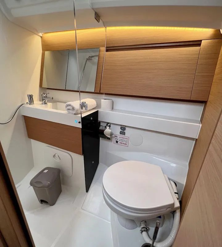 Head on Thalia, a Jeanneau Sun Odyssey 410 sailboat at Grad Pula, Croatia