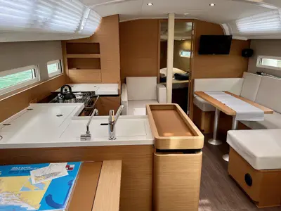 Galley of Thalia, a Jeanneau Sun Odyssey 410 sailboat at Grad Pula, Croatia