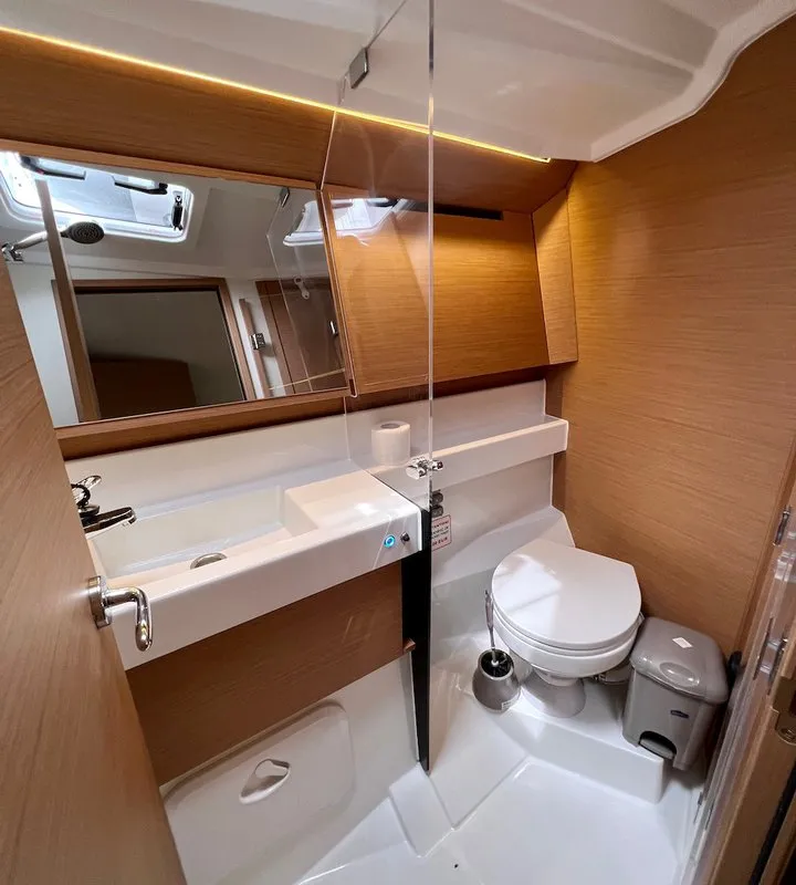 Head on Thalia, a Jeanneau Sun Odyssey 410 sailboat at Grad Pula, Croatia