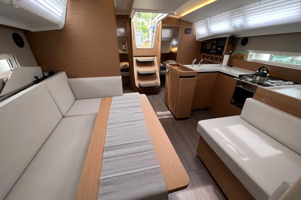 Salon of Thalia, a Jeanneau Sun Odyssey 410 sailboat at Grad Pula, Croatia