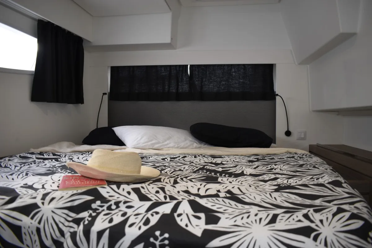 Cabin on DESAFINADO, a Fountaine Pajot Saona 47 catamaran at Seget Donji, Croatia