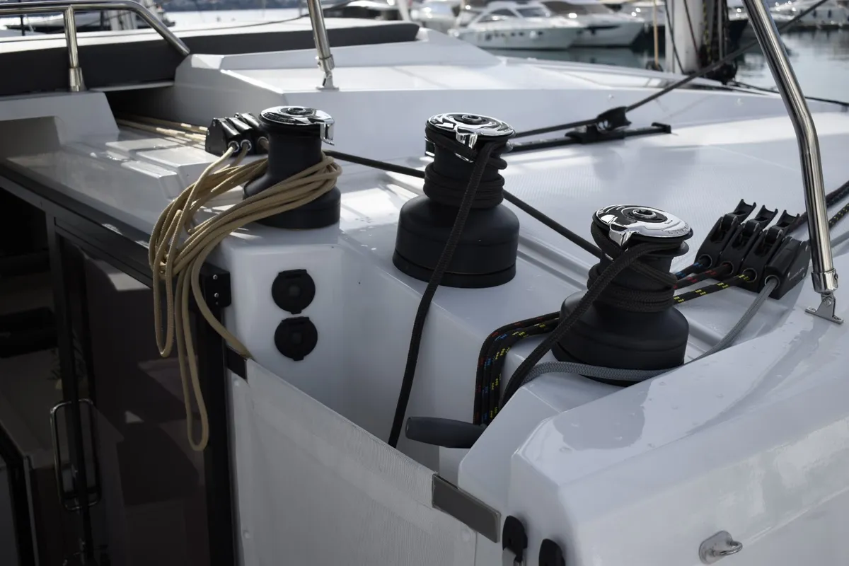 DESAFINADO, a Fountaine Pajot Saona 47 catamaran at Seget Donji, Croatia
