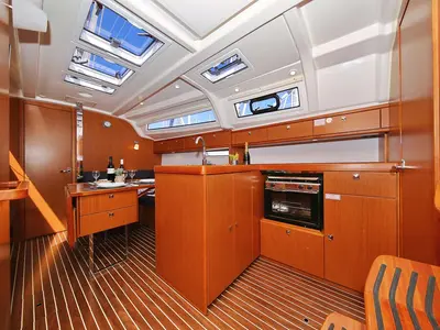 Galley of Oracle, a Bavaria Cruiser 37 sailboat at Murter, Croatia