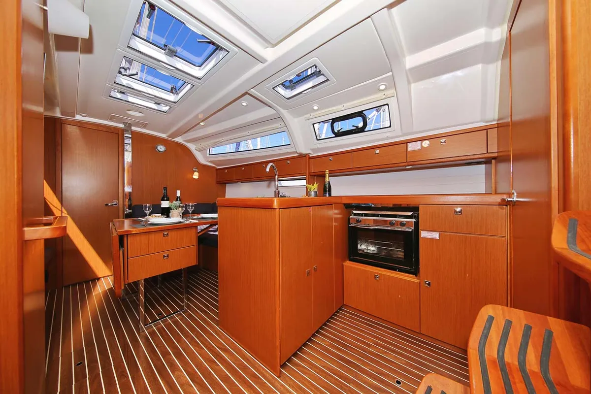 Galley of Oracle, a Bavaria Cruiser 37 sailboat at Murter, Croatia