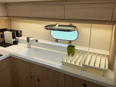 Galley of Margo, a Princess 470 motor yacht at Piraeus, Greece