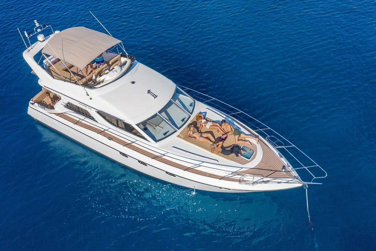 Exterior view of Margo, a Princess 470 motor yacht at Piraeus, Greece