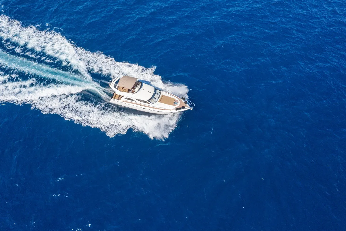 Exterior view of Margo, a Princess 470 motor yacht at Piraeus, Greece