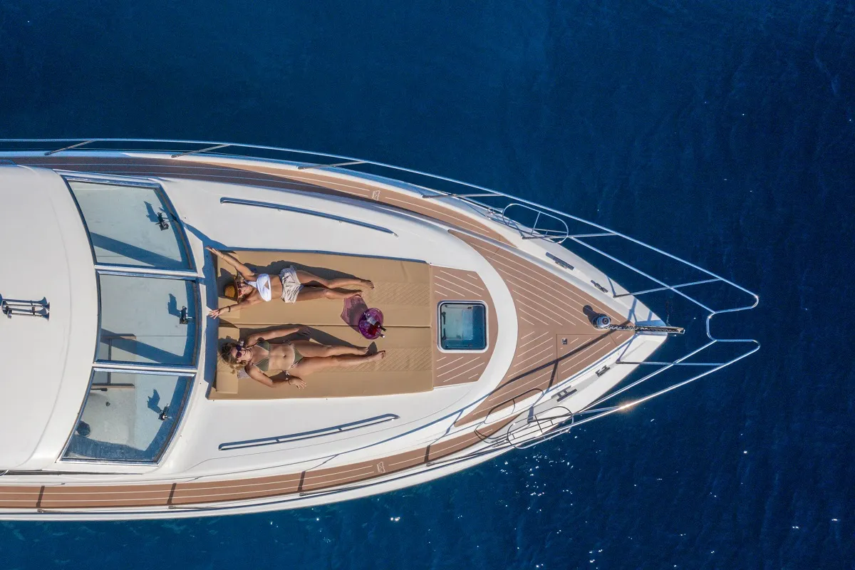 Exterior view of Margo, a Princess 470 motor yacht at Piraeus, Greece