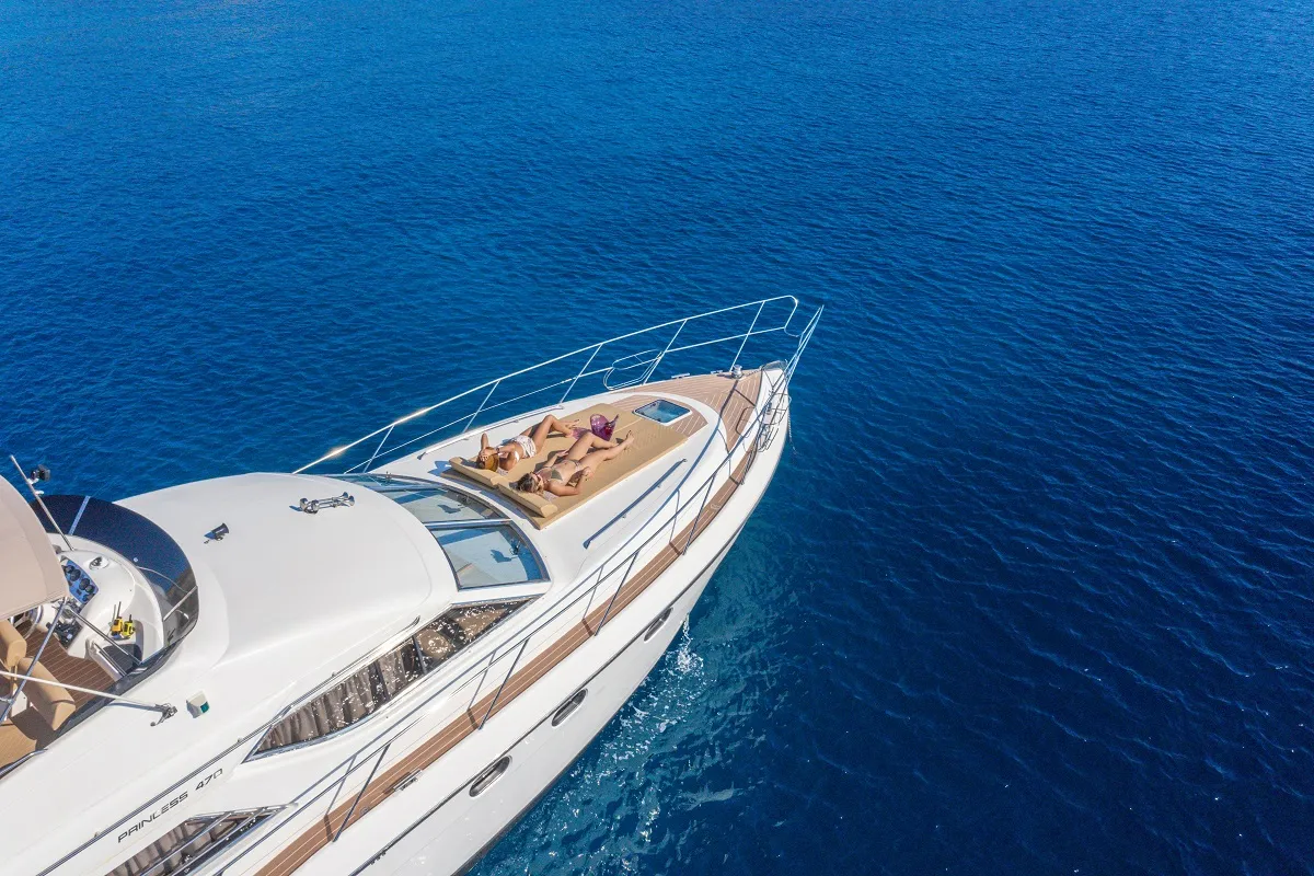Exterior view of Margo, a Princess 470 motor yacht at Piraeus, Greece