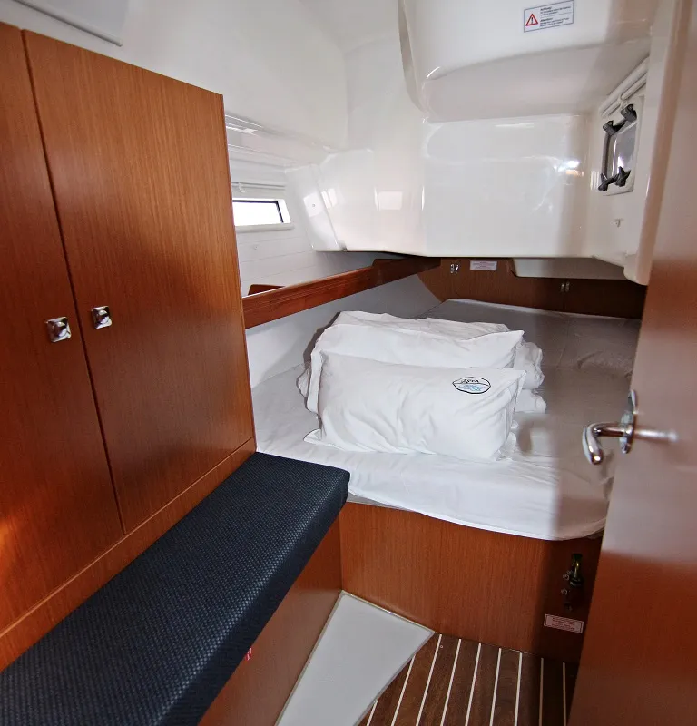 Cabin on Lucy, a Bavaria Cruiser 34 sailboat at Sukošan, Croatia