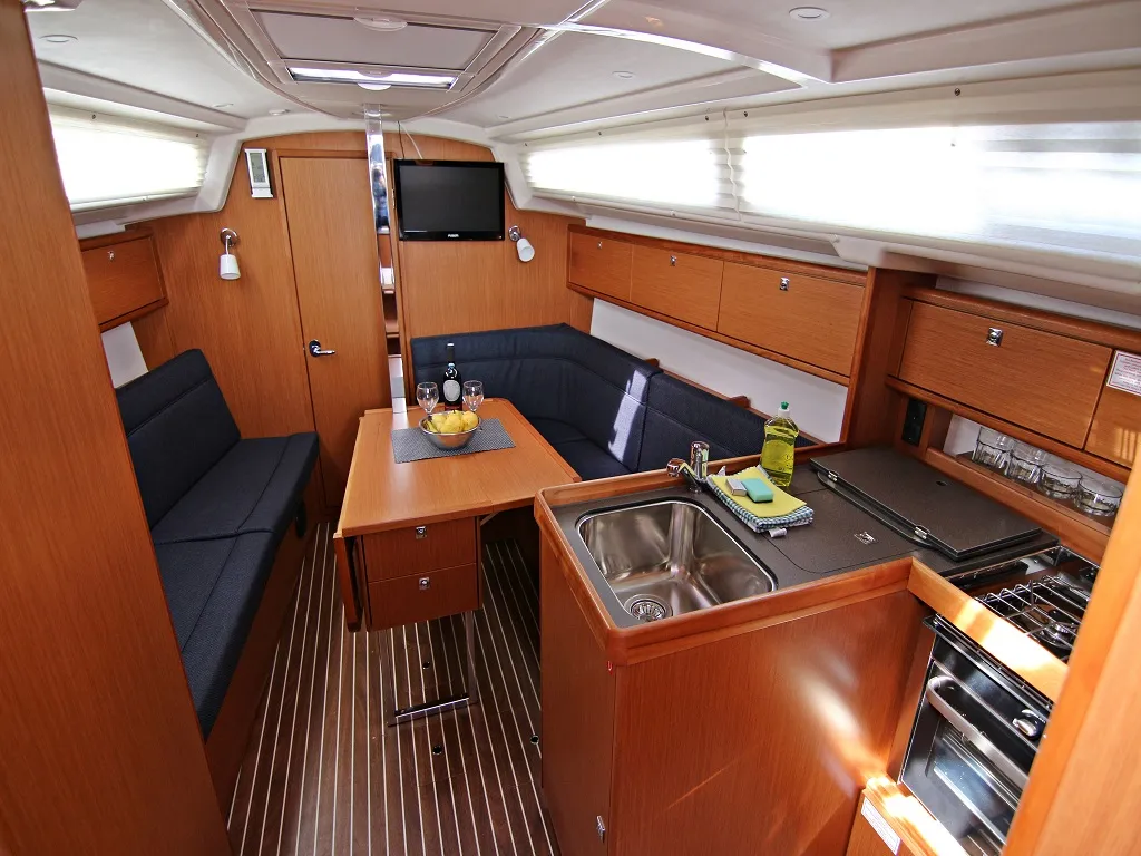 Salon of Lucy, a Bavaria Cruiser 34 sailboat at Sukošan, Croatia