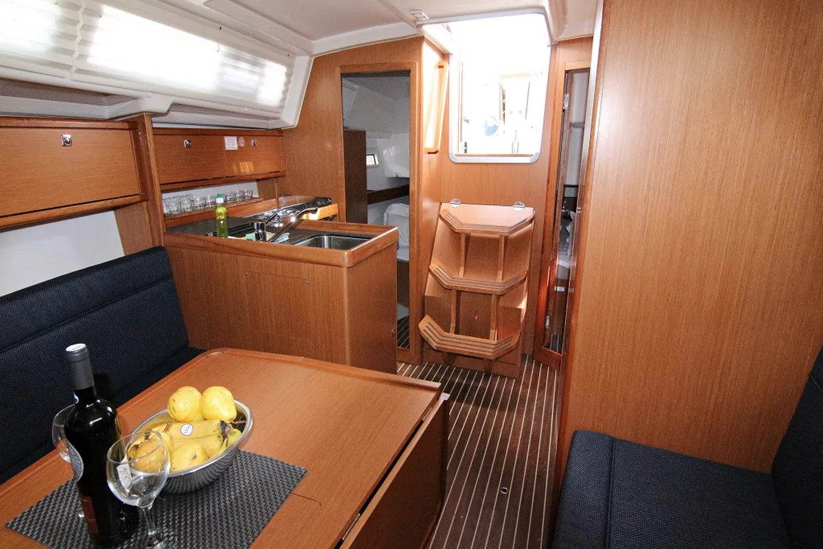 Salon of Lucy, a Bavaria Cruiser 34 sailboat at Sukošan, Croatia