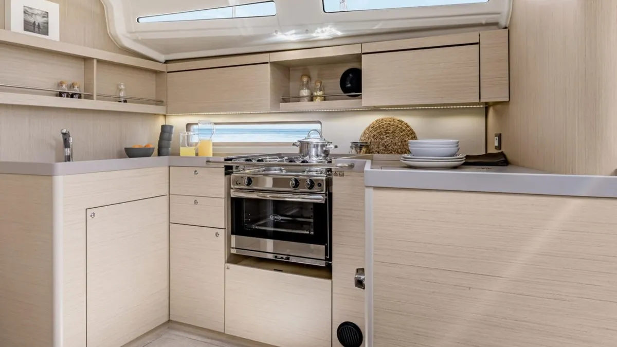 Galley of Sunsail Oceanis 40.1 Premium, a Beneteau Oceanis 40.1 sailboat at Procida, Italy