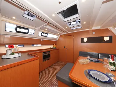 Galley of Neo Star V, a Bavaria Cruiser 46 sailboat at Grad Biograd na Moru, Croatia