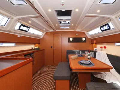 Salon of Neo Star V, a Bavaria Cruiser 46 sailboat at Grad Biograd na Moru, Croatia