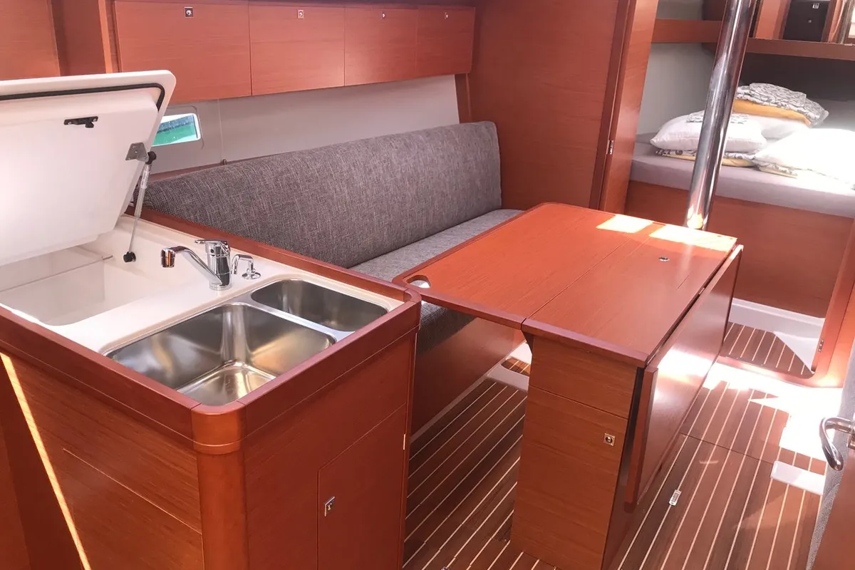 Galley of Dufour 360 GL, a sailboat at Punat, Croatia