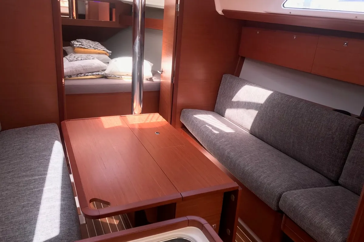Salon of Dufour 360 GL, a sailboat at Punat, Croatia