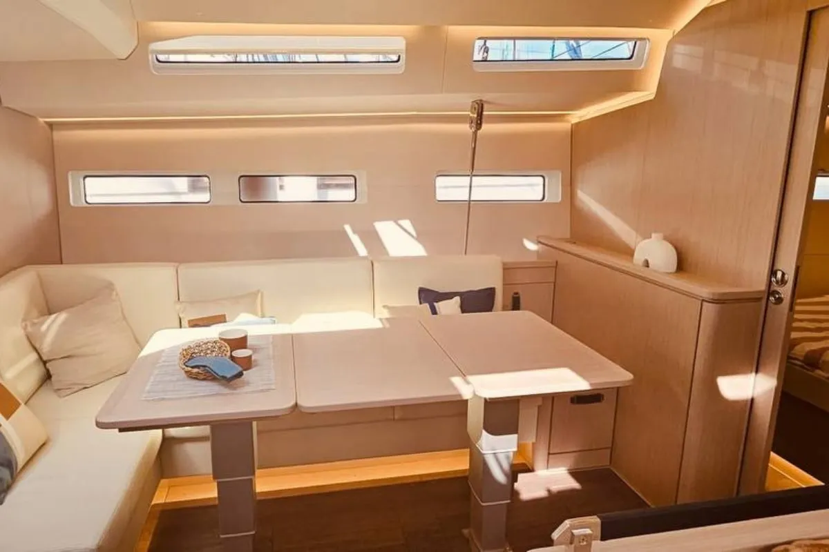 Salon of Marina, a Jeanneau 55 sailboat at Salerno, Italy