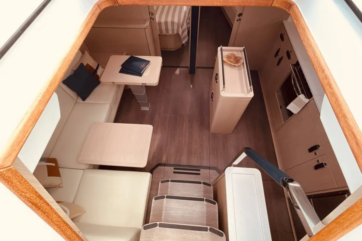 Salon of Marina, a Jeanneau 55 sailboat at Salerno, Italy