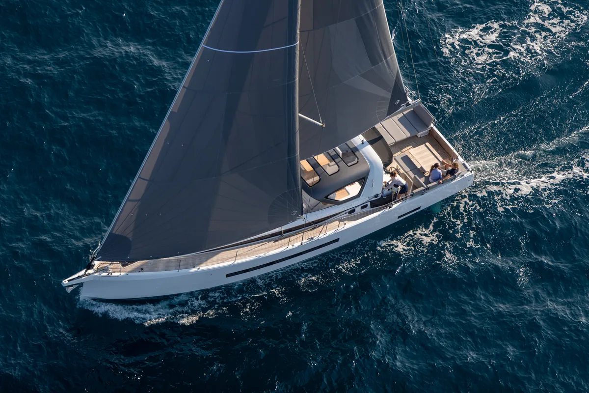 Exterior view of Marina, a Jeanneau 55 sailboat at Salerno, Italy