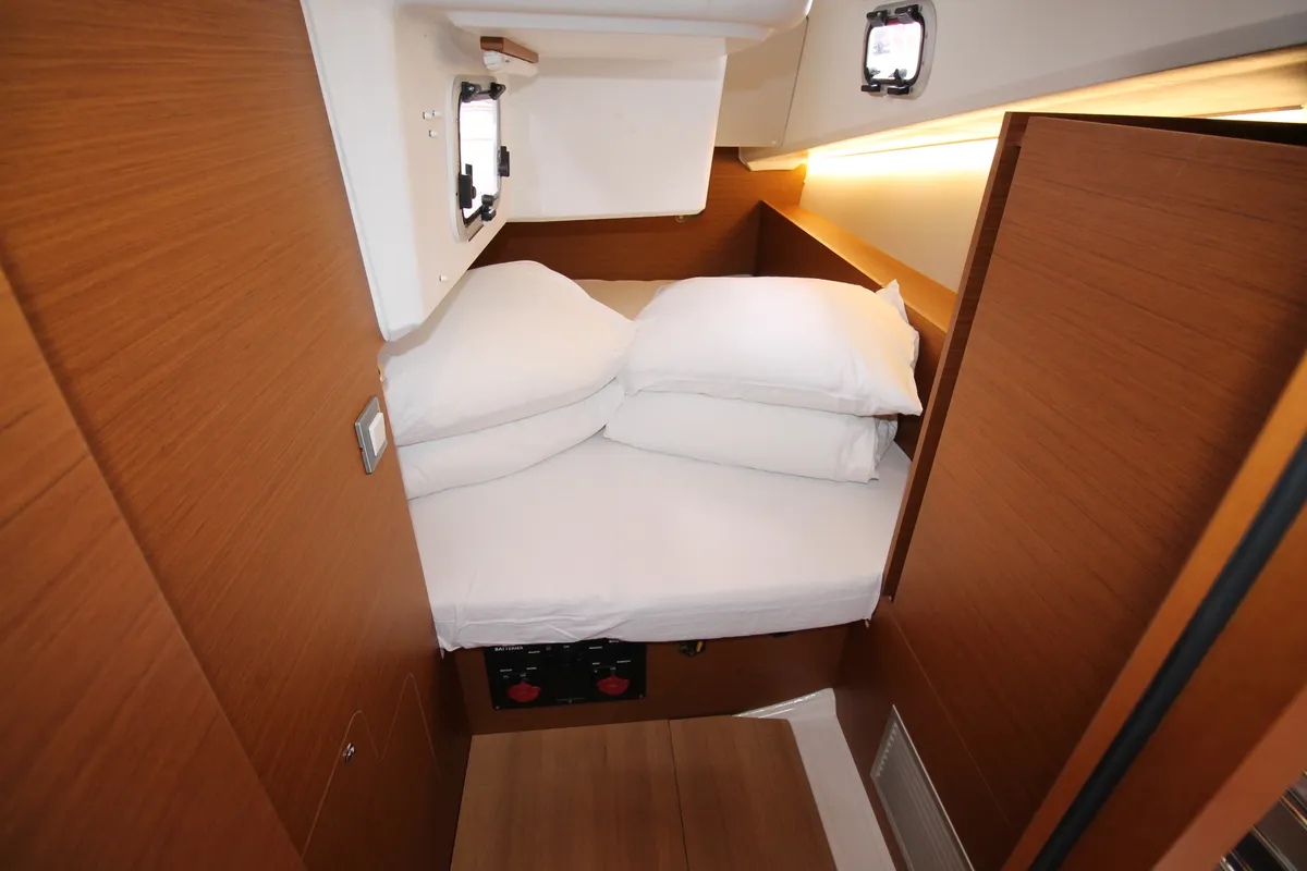 Cabin on Aurora, a Jeanneau Sun Odyssey 380 sailboat at Grad Biograd na Moru, Croatia