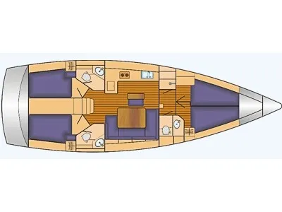 Floor plan of Catilina, a Bavaria Cruiser 46 sailboat at Gothenburg, Sweden