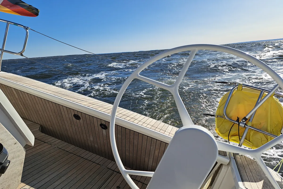Cockpit of Catilina, a Bavaria Cruiser 46 sailboat at Gothenburg, Sweden