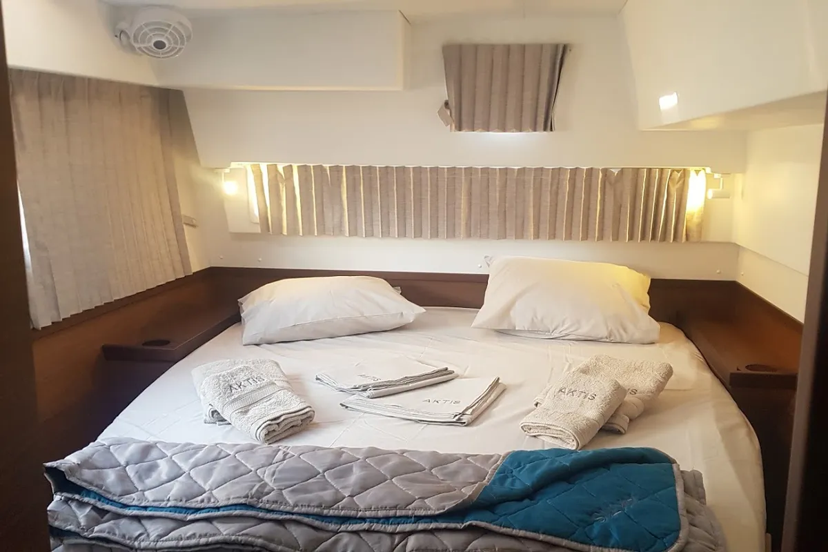 Cabin on Aktis, a Lagoon 42 catamaran at Athens, Greece