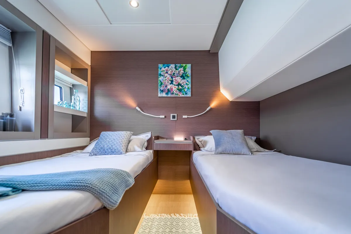 Cabin on Signature Concept, a Bali 5.4 catamaran at Olbia, Italy
