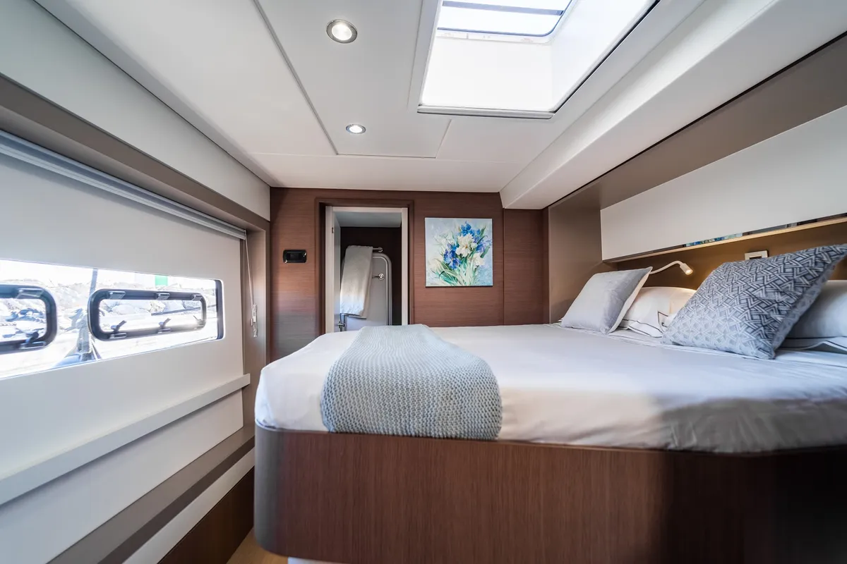 Cabin on Signature Concept, a Bali 5.4 catamaran at Olbia, Italy