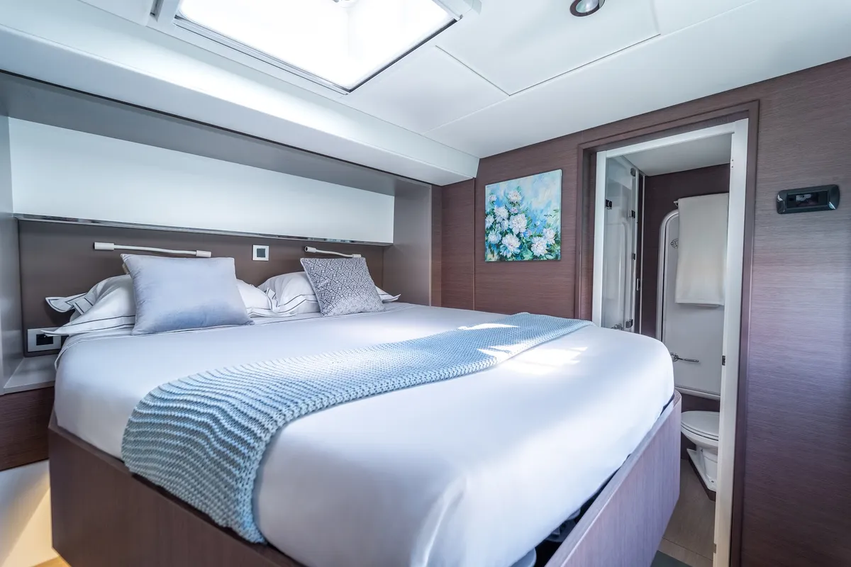 Cabin on Signature Concept, a Bali 5.4 catamaran at Olbia, Italy