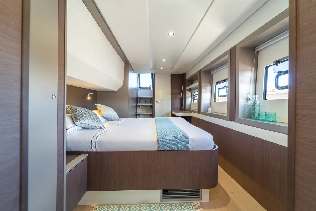 Cabin on Signature Concept, a Bali 5.4 catamaran at Olbia, Italy