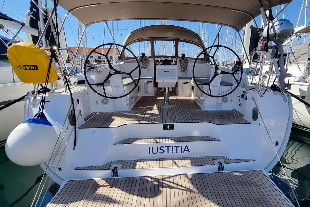 Iustitia, a Bavaria Cruiser 46 sailboat at Split, Croatia