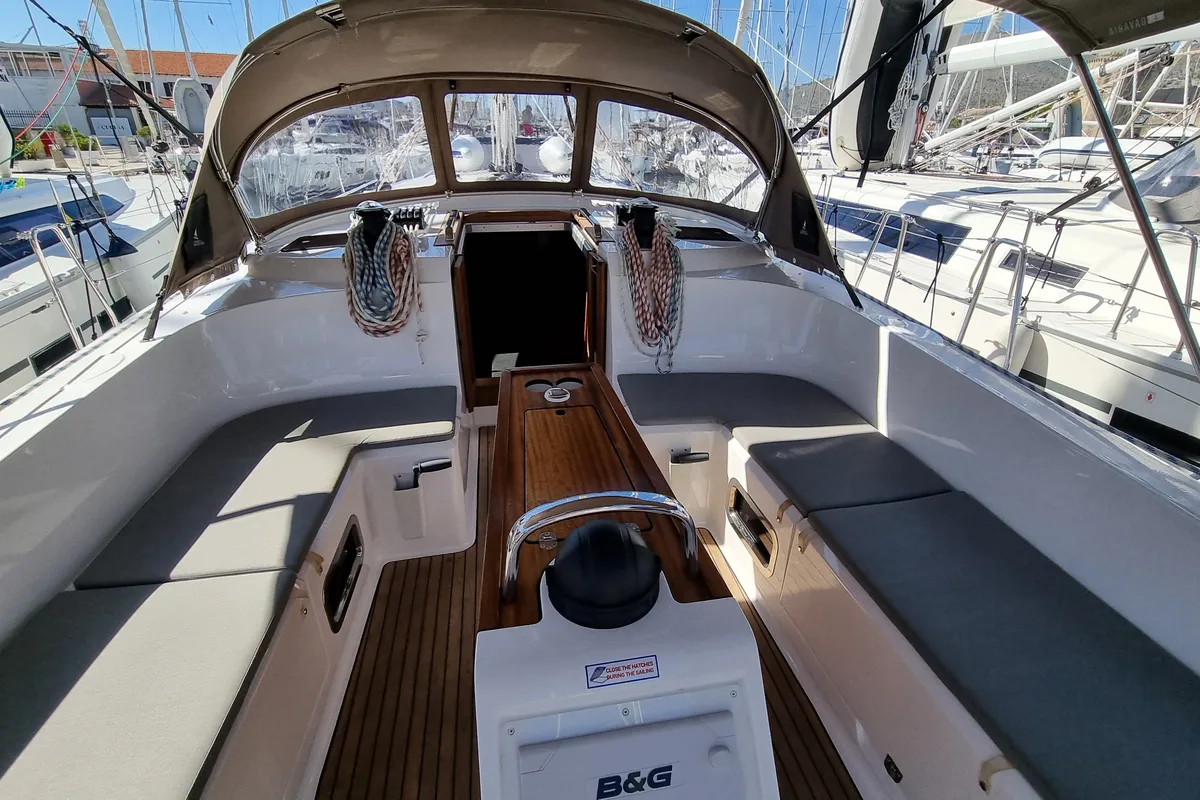 Iustitia, a Bavaria Cruiser 46 sailboat at Split, Croatia