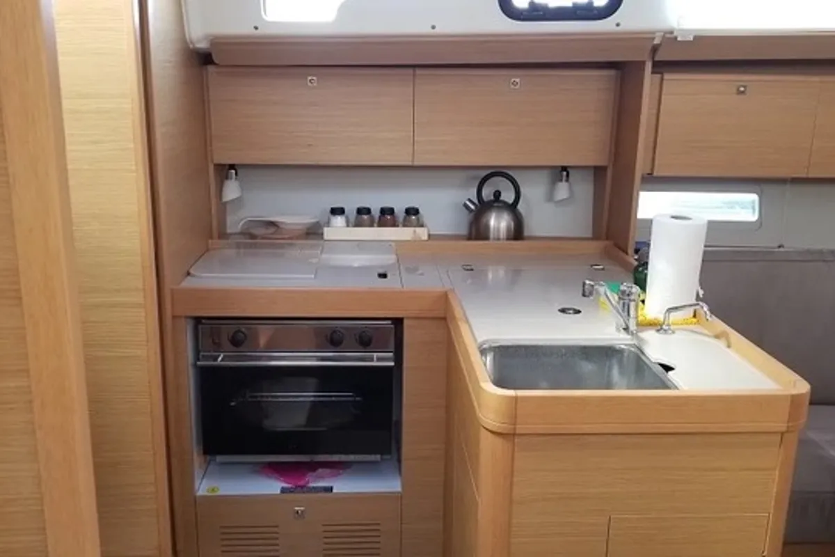 Galley of Ares1, a Dufour 360 GL sailboat at Marmaris, Turkey