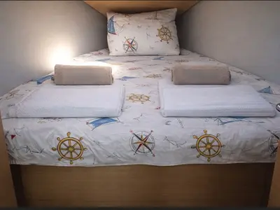 Cabin on Ares1, a Dufour 360 GL sailboat at Marmaris, Turkey
