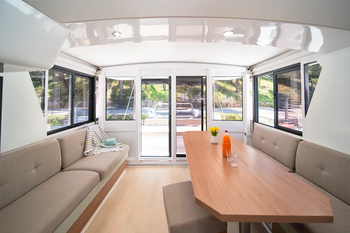 Cabin on First Feeling, a Bali 4.2 catamaran at Skradin, Croatia