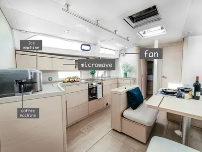 Galley of Beneteau Oceanis 46.1, a sailboat at Šibenik, Croatia