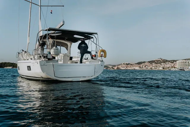 Exterior view of Beneteau Oceanis 46.1, a sailboat at Šibenik, Croatia