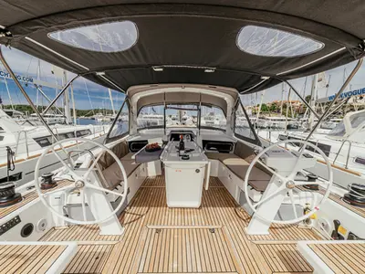 Cockpit of Beneteau Oceanis 46.1, a sailboat at Šibenik, Croatia