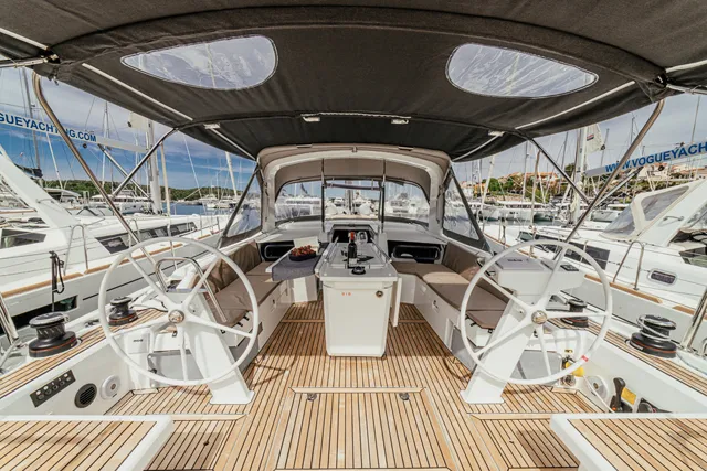 Cockpit of Beneteau Oceanis 46.1, a sailboat at Šibenik, Croatia