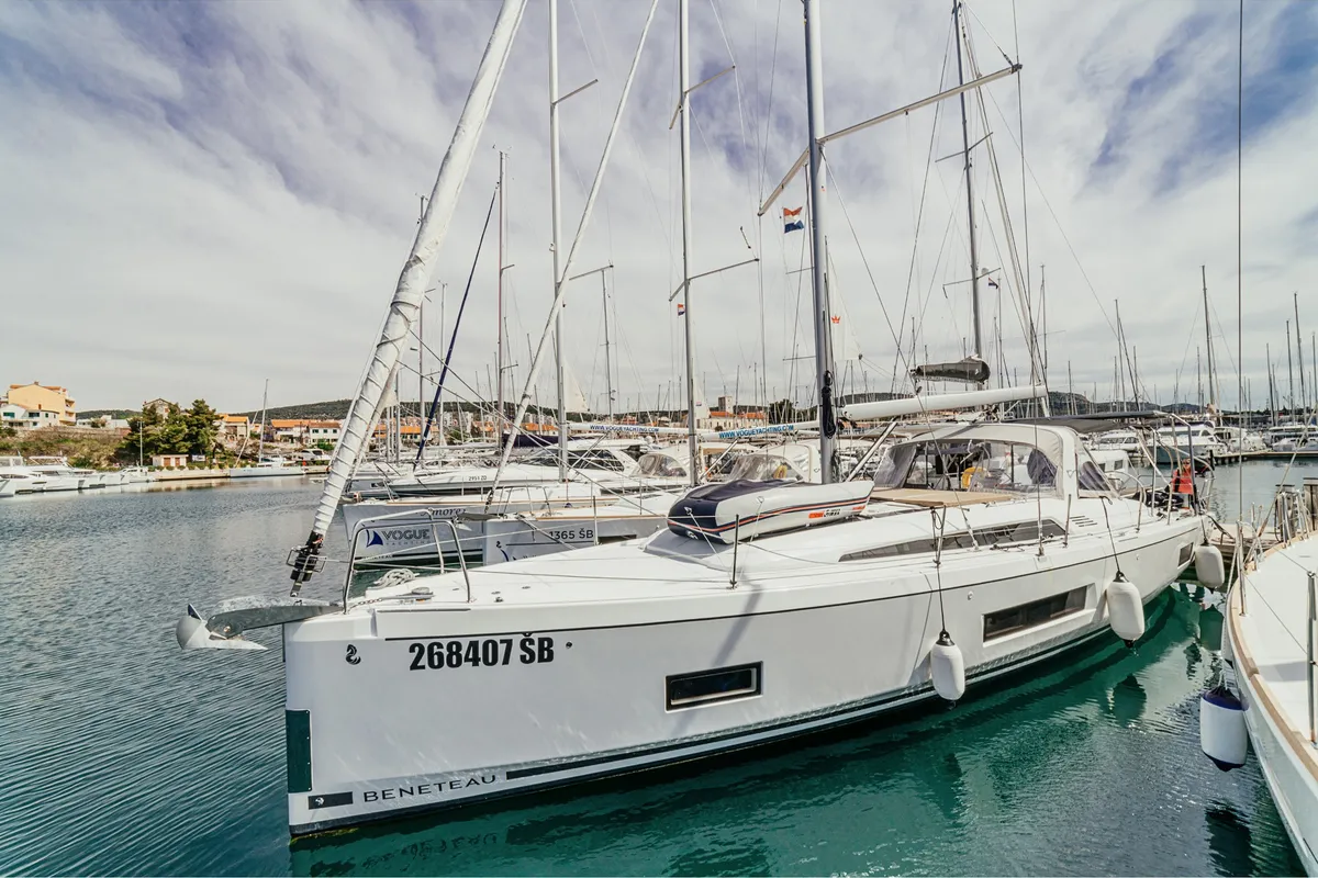 Exterior view of Beneteau Oceanis 46.1, a sailboat at Šibenik, Croatia
