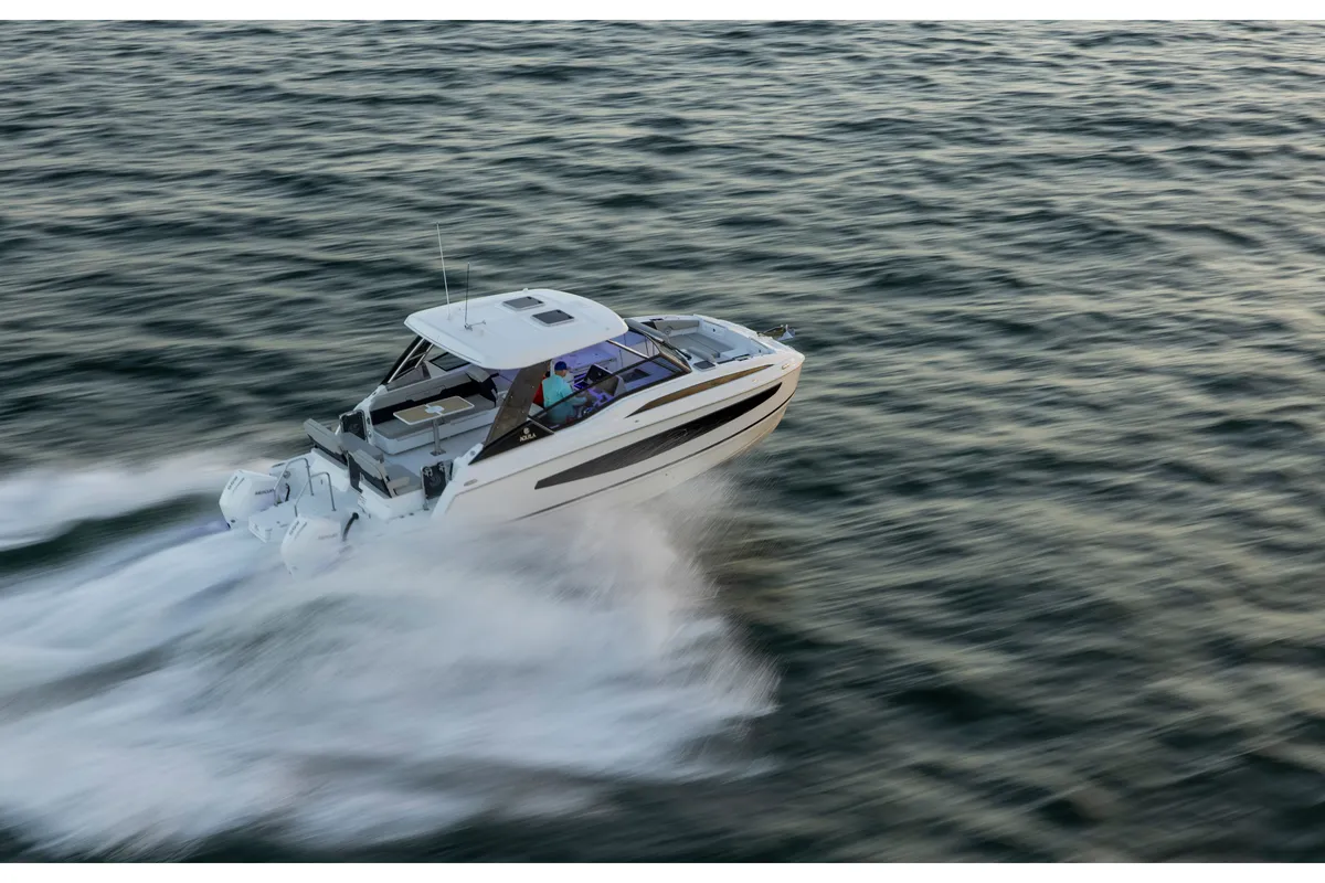 Exterior view of BATCAT, a Aquila 32 Sport catamaran at Ajaccio, France