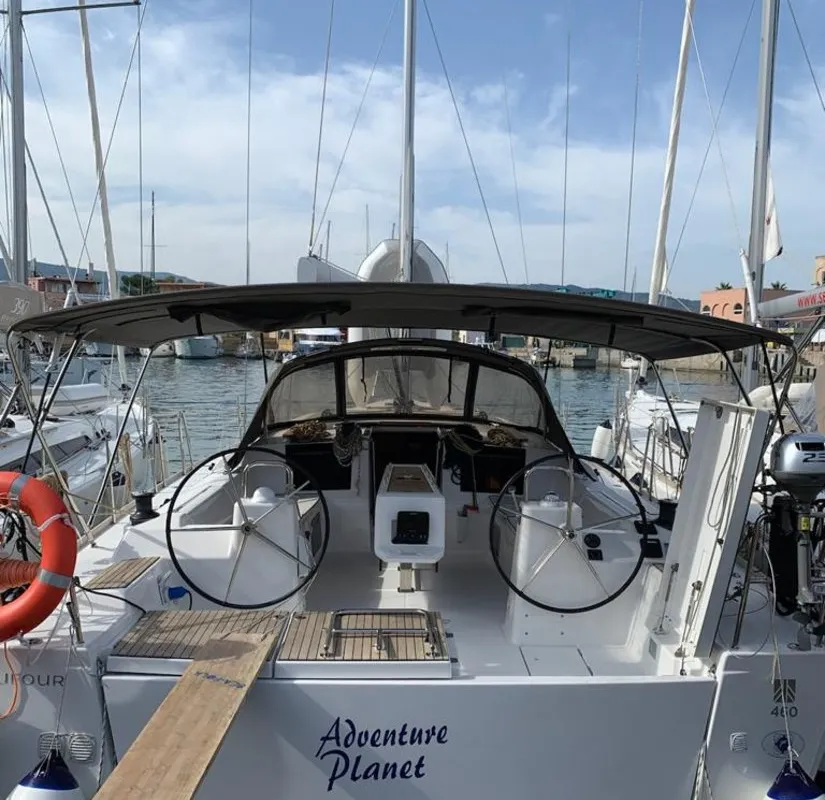 Adventure Planet, a Dufour 460 GL sailboat at Marsala, Italy