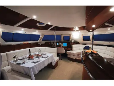 Cockpit of Whale, a Fountaine Pajot Eleuthera 60 catamaran at Palermo, Italy
