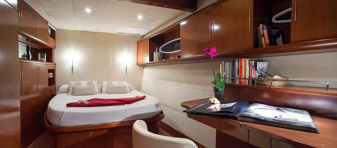 Cabin on Whale, a Fountaine Pajot Eleuthera 60 catamaran at Palermo, Italy
