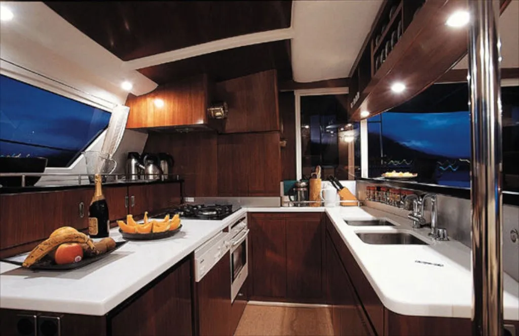 Galley of Whale, a Fountaine Pajot Eleuthera 60 catamaran at Palermo, Italy