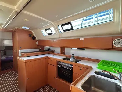 Galley of Lina, a Bavaria Cruiser 51 sailboat at Athens, Greece
