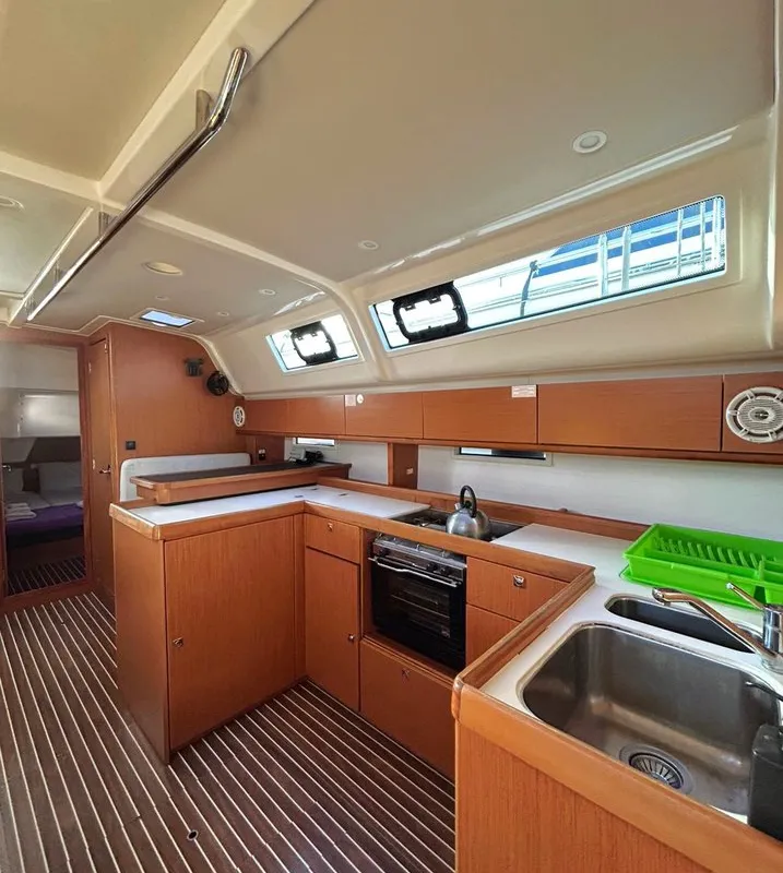 Galley of Lina, a Bavaria Cruiser 51 sailboat at Athens, Greece