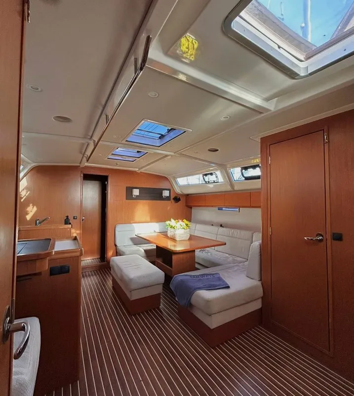 Salon of Lina, a Bavaria Cruiser 51 sailboat at Athens, Greece